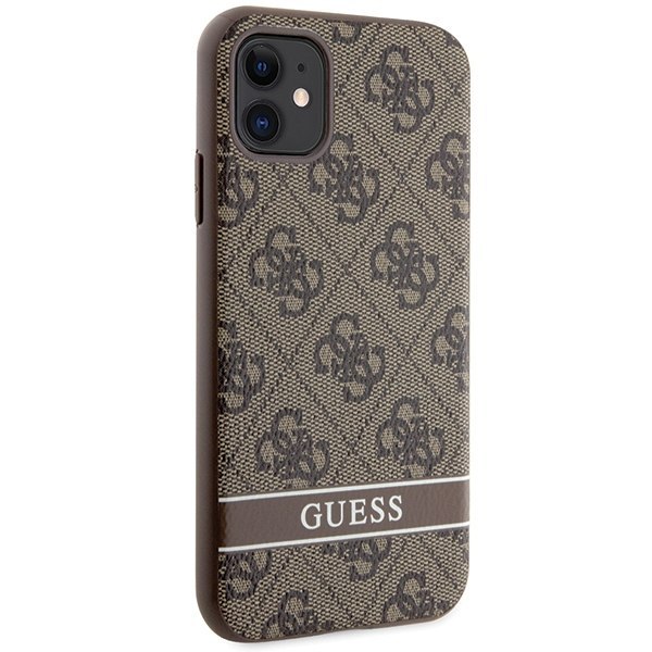 Guess GUHCN61P4SNW iPhone 11 / Xr brązowy/brown hardcase 4G Stripe